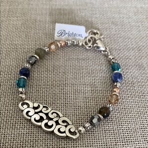 Brighton Barbados Nuvola Silver and Multicolor Natural Stone Bead Bracelet NWT